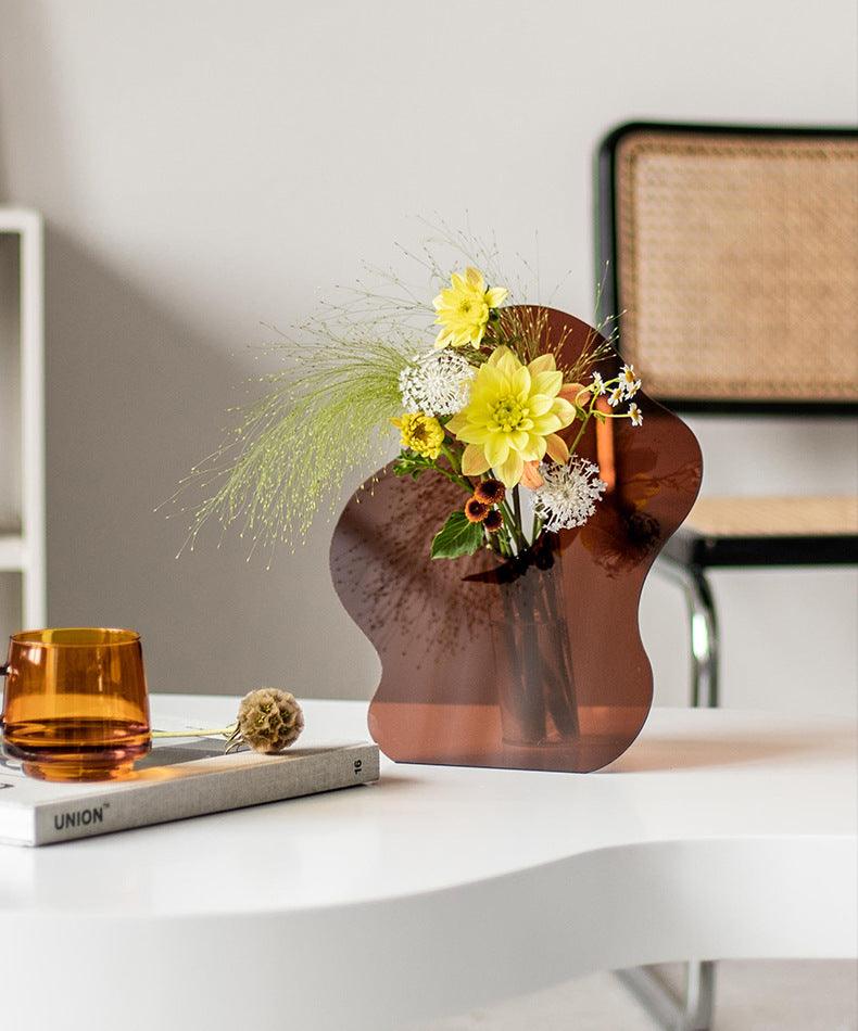 Nordic Modern Acrylic Creative Vase Floral Simple Flower Arrangement Porch Living Room Art - Pacisia