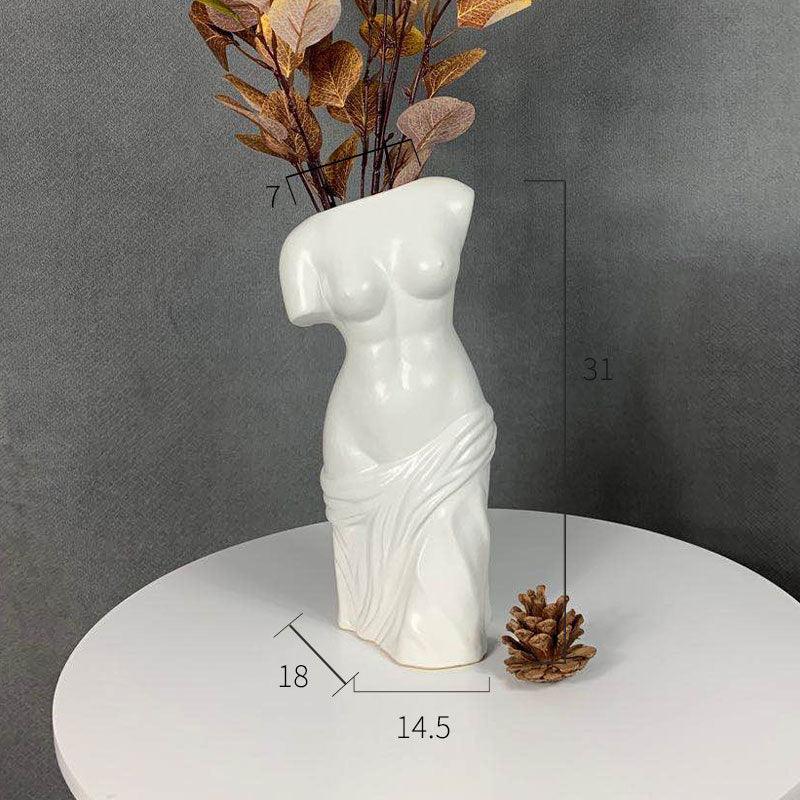 Nordic Modern Ceramic Crafts Creative Ornament Bust Vase - Pacisia