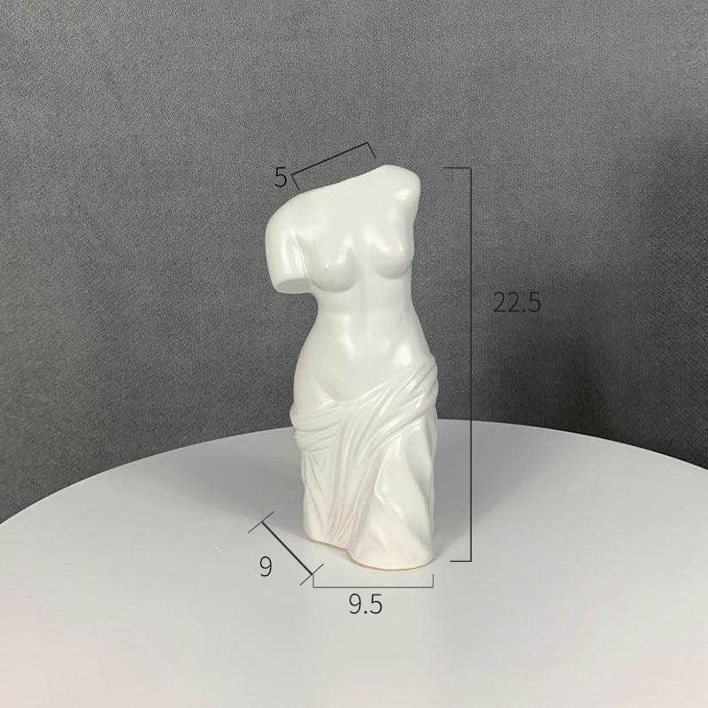 Nordic Modern Ceramic Crafts Creative Ornament Bust Vase - Pacisia