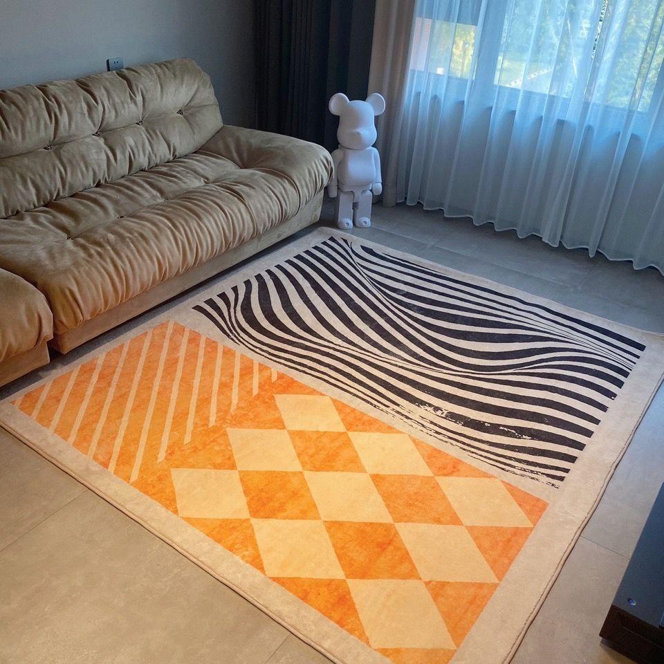 Nordic Modern Light Luxury Orange Malaysian Carpet - Pacisia