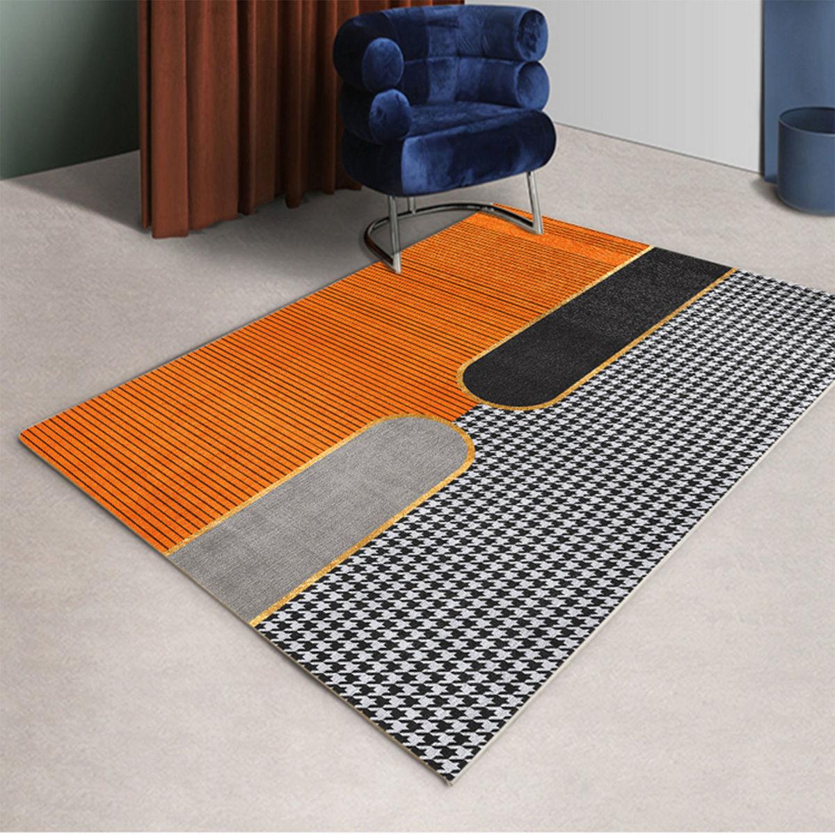 Nordic Modern Light Luxury Orange Malaysian Carpet - Pacisia