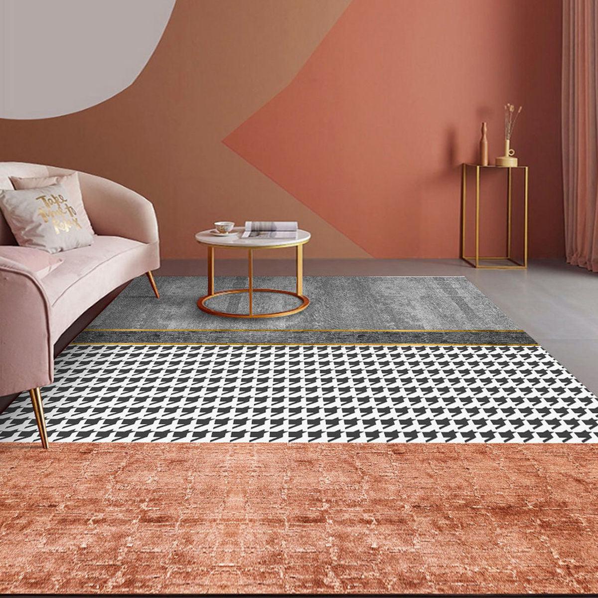 Nordic Modern Light Luxury Orange Malaysian Carpet - Pacisia