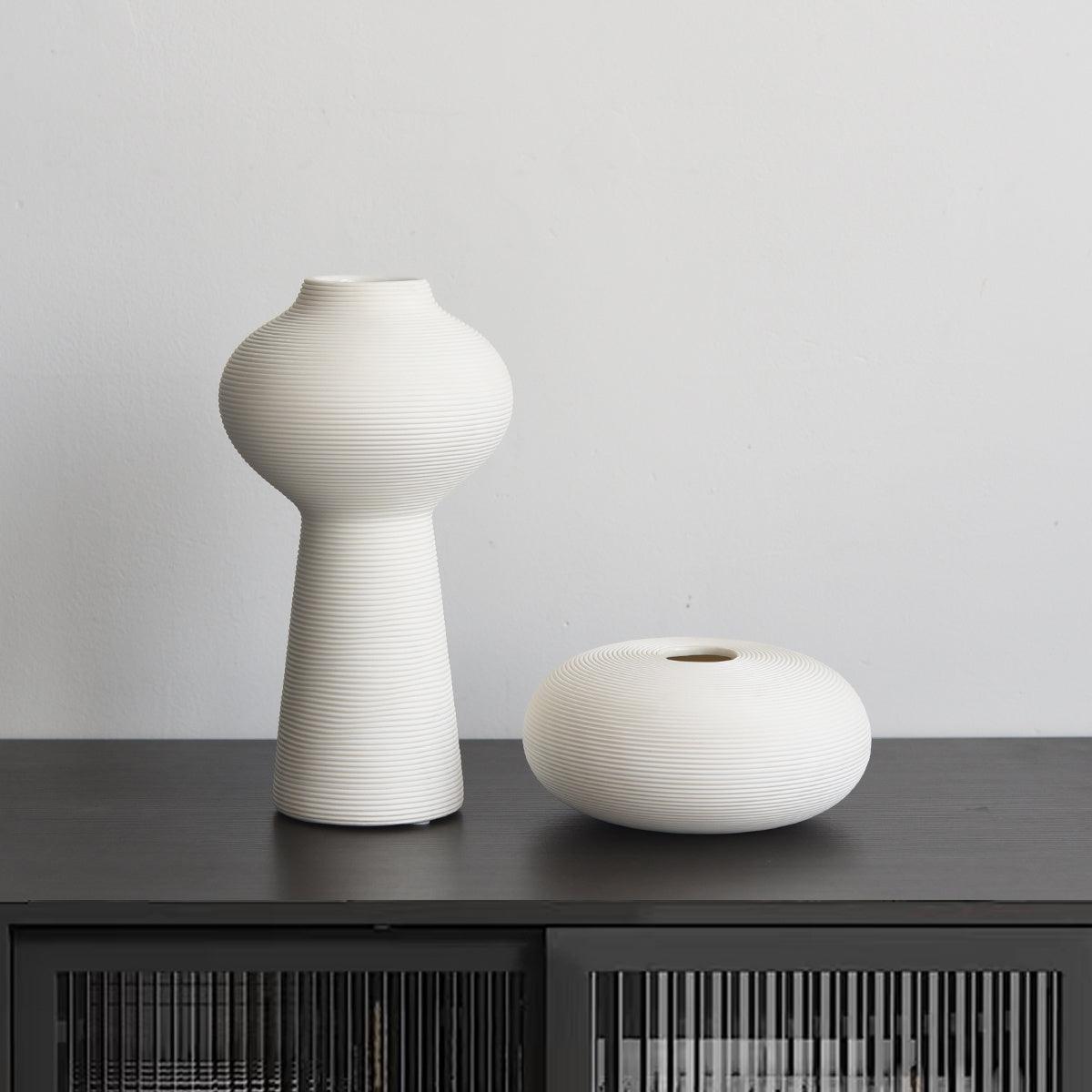 Nordic Modern Minimalist Fired Ceramic Vase With Dry Flower Arrangement - Pacisia