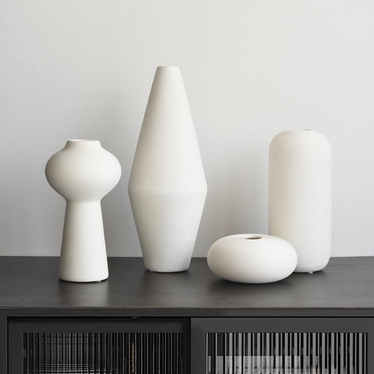 Nordic Modern Minimalist Fired Ceramic Vase With Dry Flower Arrangement - Pacisia