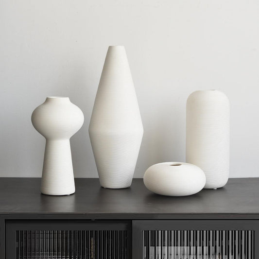 Nordic Modern Minimalist Fired Ceramic Vase With Dry Flower Arrangement - Pacisia