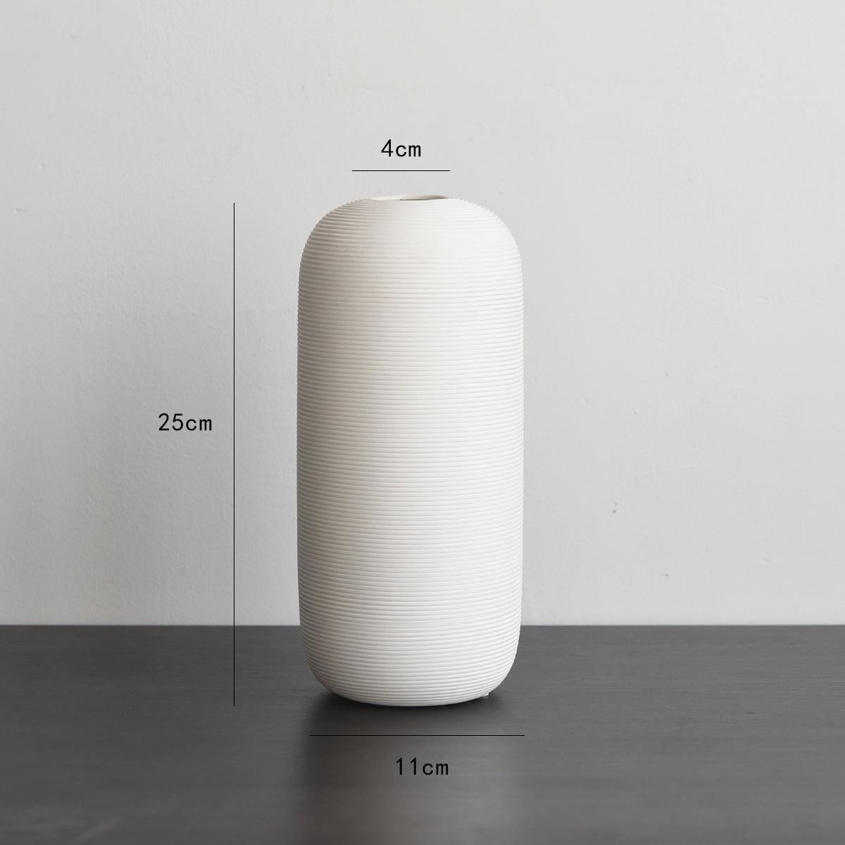 Nordic Modern Minimalist Fired Ceramic Vase With Dry Flower Arrangement - Pacisia