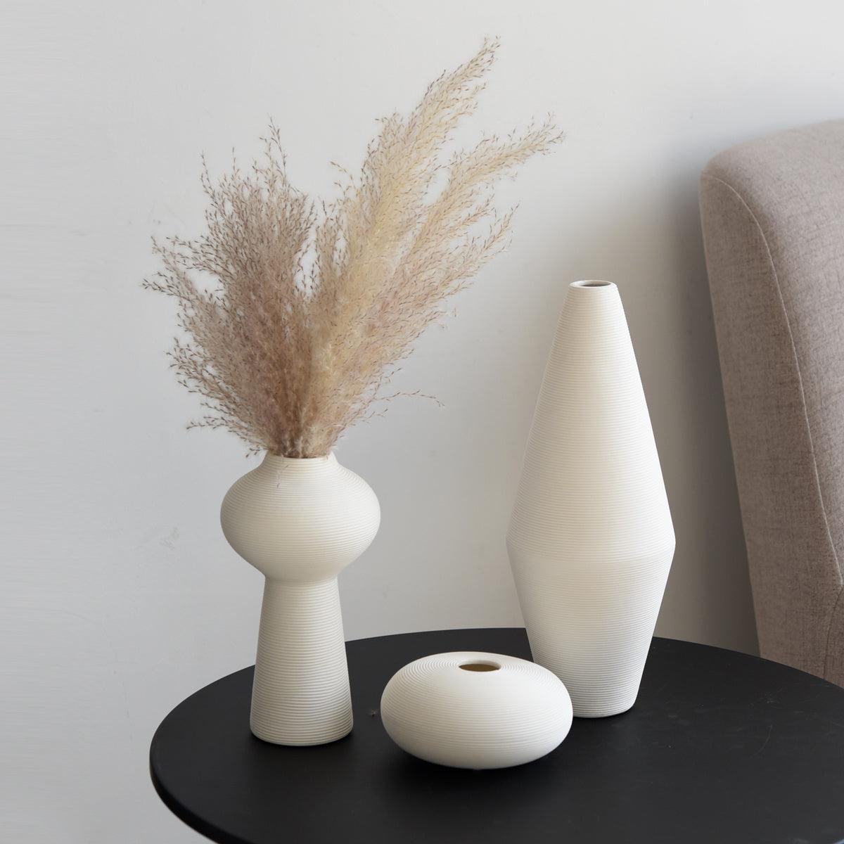 Nordic Modern Minimalist Fired Ceramic Vase With Dry Flower Arrangement - Pacisia