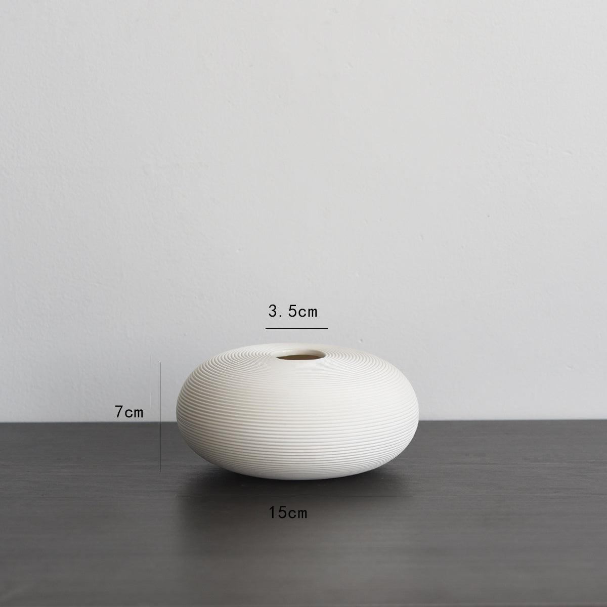 Nordic Modern Minimalist Fired Ceramic Vase With Dry Flower Arrangement - Pacisia