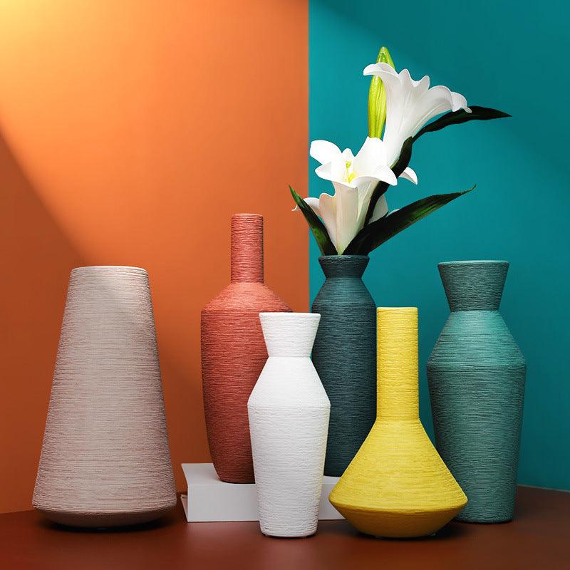 Nordic Morandi Brushed Ceramic Vase - Pacisia