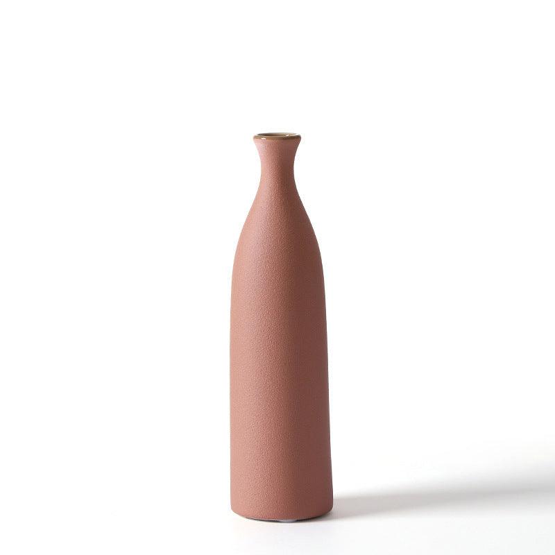 Nordic Morandi Ceramic Small Mouth Vase Decoration - Pacisia