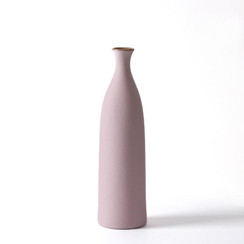 Nordic Morandi Ceramic Small Mouth Vase Decoration - Pacisia