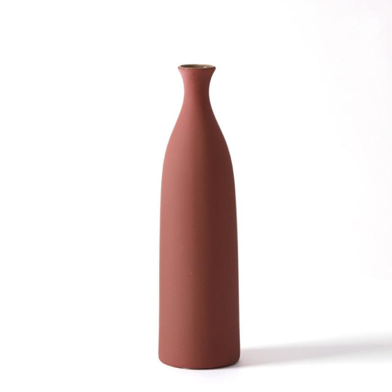 Nordic Morandi Ceramic Small Mouth Vase Decoration - Pacisia