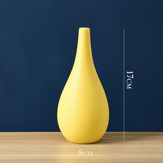 Nordic Morandi Color Ceramic Small Vase Flower Decoration Living Room Dining Cafe Decoration Vase Decoration - Pacisia