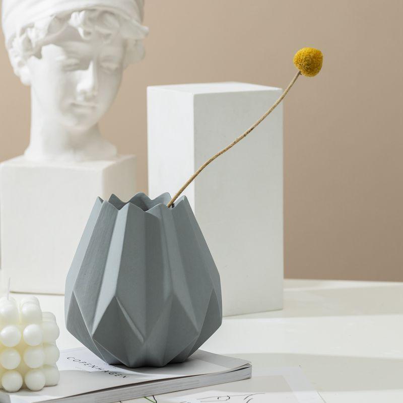 Nordic Origami Ceramic Vase Creative Ornament Flower - Pacisia