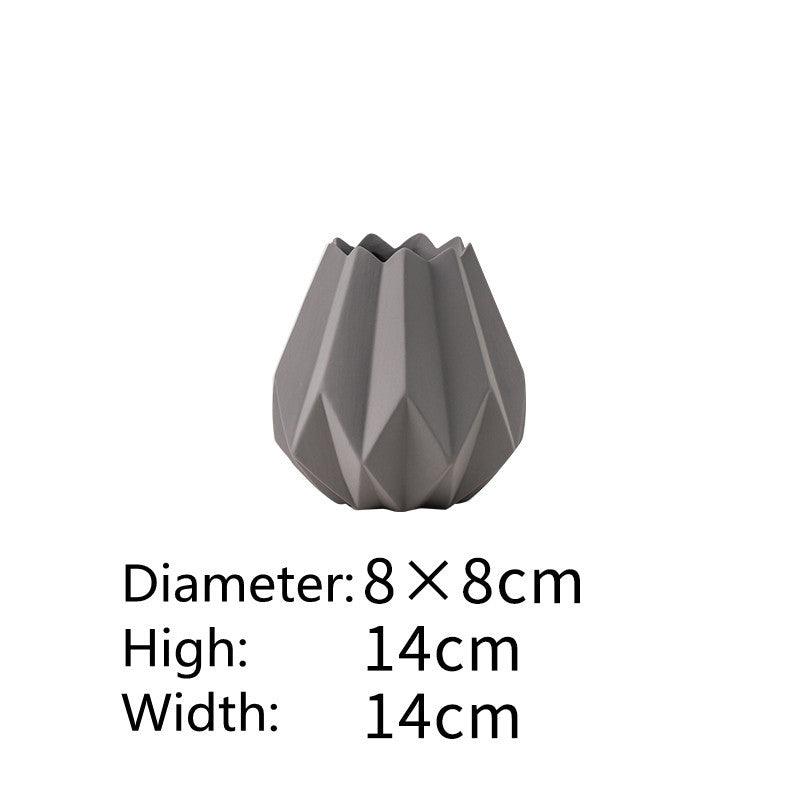 Nordic Origami Ceramic Vase Creative Ornament Flower - Pacisia