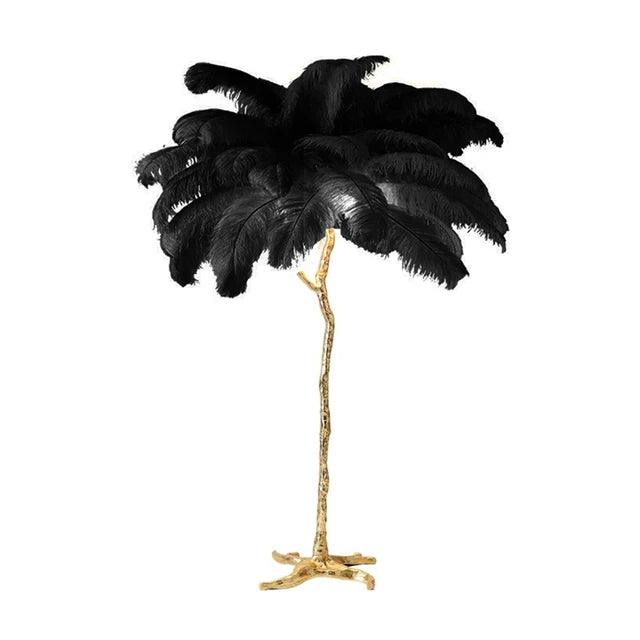 Nordic LED Floor Lamp Living Room bedroom Indoor New Fashion Ostrich Feather Deco Luminaire Gold Resin Tripot Standing Lamps - Pacisia