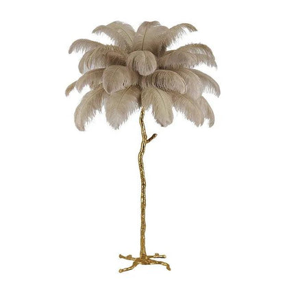 Nordic LED Floor Lamp Living Room bedroom Indoor New Fashion Ostrich Feather Deco Luminaire Gold Resin Tripot Standing Lamps - Pacisia