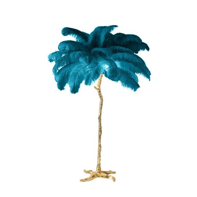 Nordic LED Floor Lamp Living Room bedroom Indoor New Fashion Ostrich Feather Deco Luminaire Gold Resin Tripot Standing Lamps - Pacisia