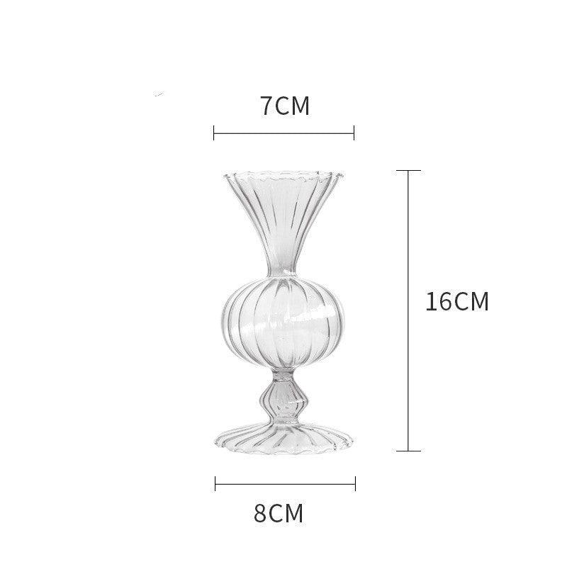 Nordic Portable Striped Flower Vessel Transparent Glass Vase - Pacisia