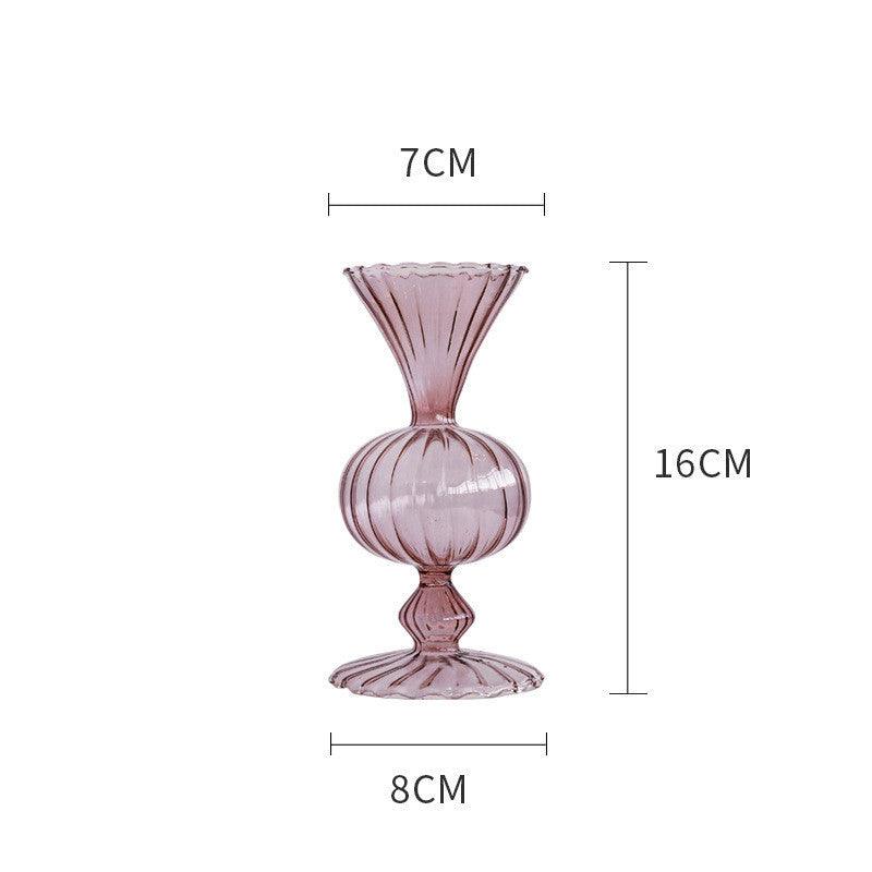 Nordic Portable Striped Flower Vessel Transparent Glass Vase - Pacisia
