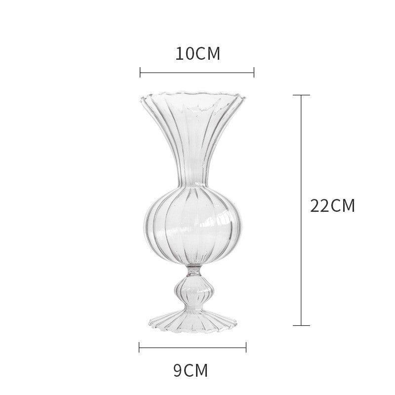 Nordic Portable Striped Flower Vessel Transparent Glass Vase - Pacisia