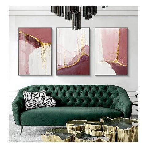 Nordic PurpleCanvas Painting Abstract Golden Canvas Painting Wall Pictures For Living Room Wall Art Home Decor Poster - Pacisia