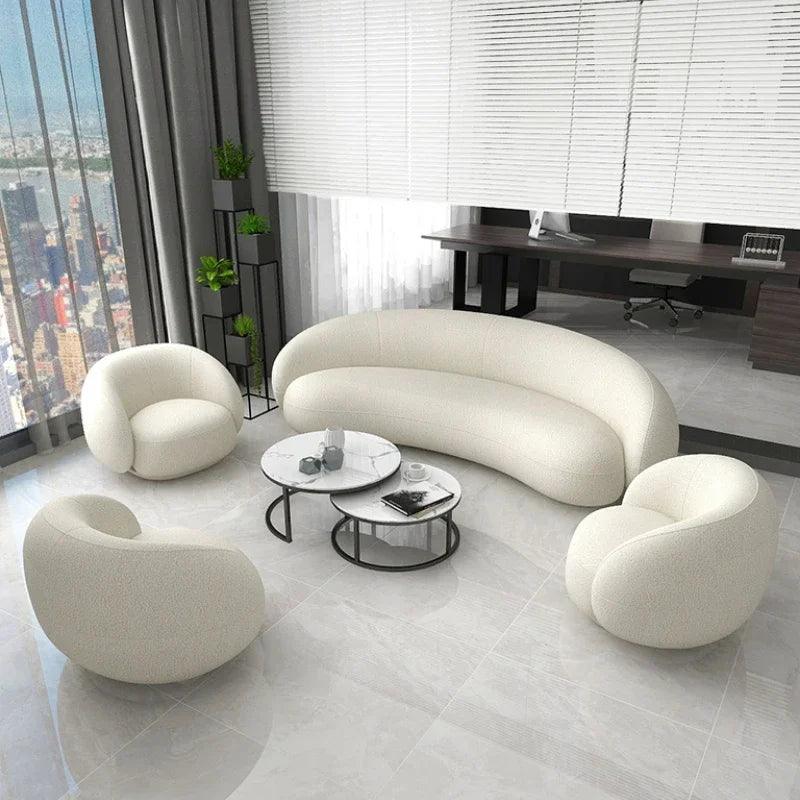 Nordic Reception Sofa Simple Modern Living Room Small Apartment Creative Circular Arc Sofa Net Celebrity Furniture Couch - Pacisia