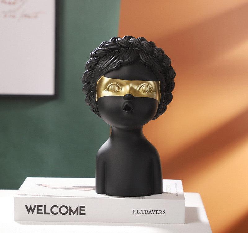 Nordic sculpture portrait creative decoration living room art abstract statue soft decoration porch model house crafts - Pacisia