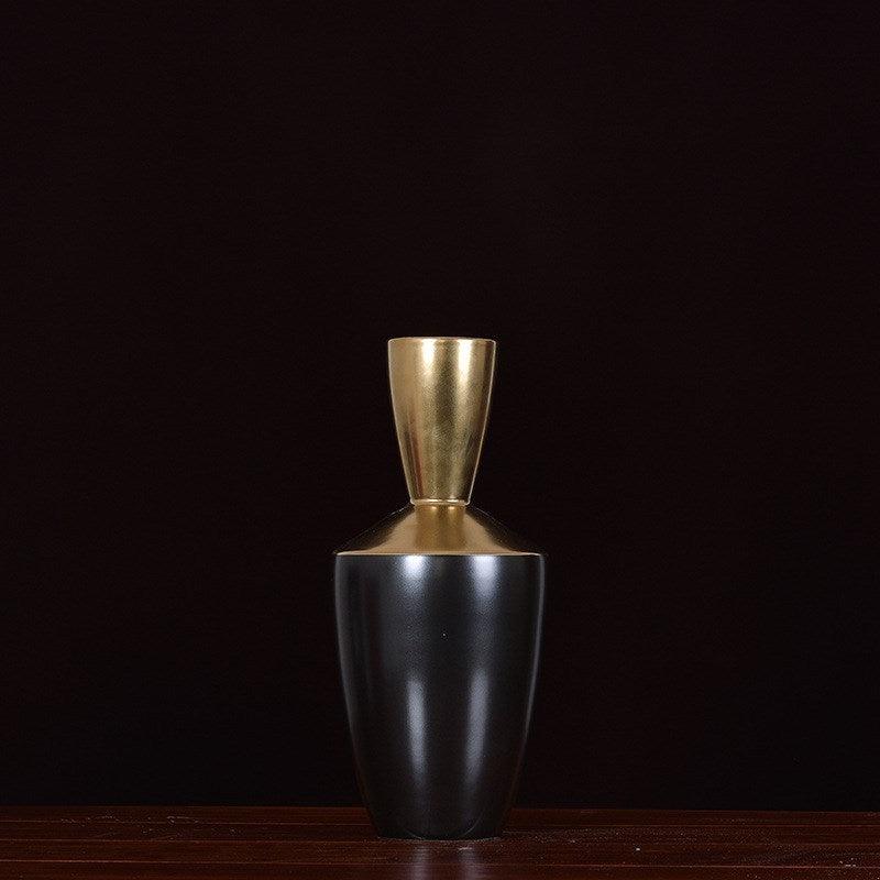 Nordic Simple Black Ceramic Vase Decoration Creativity - Pacisia
