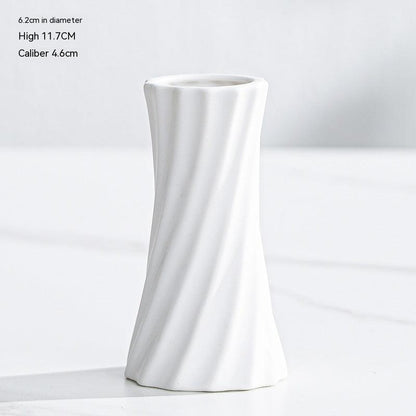 Nordic Simple Ceramic Lines Small Vase - Pacisia