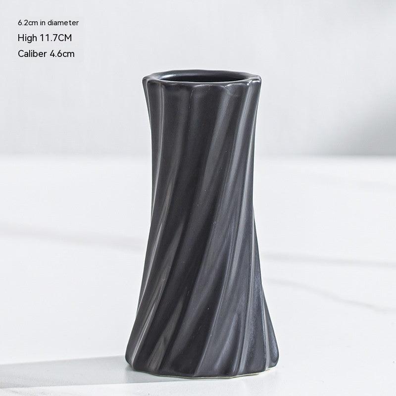 Nordic Simple Ceramic Lines Small Vase - Pacisia