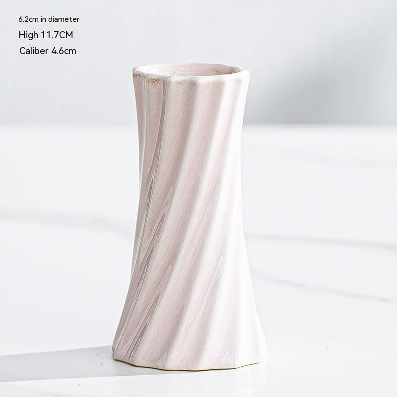 Nordic Simple Ceramic Lines Small Vase - Pacisia