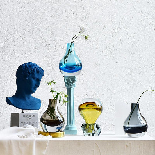 Nordic Simple Flat Glass Vase With Thick Bottom - Pacisia