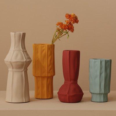 Nordic Simple Morandi Art Vase Villa Living Room Dining Room Office Decor Home Vases Decoration Accessories Flower Arrangements - Pacisia