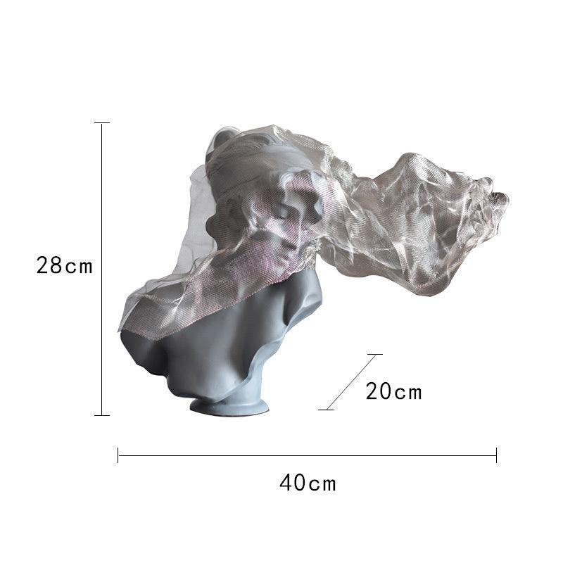 Nordic Soft Ornament Metal Veil Girl Art Statue - Pacisia