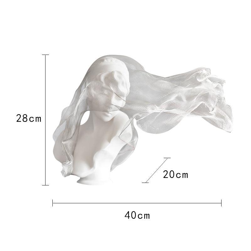 Nordic Soft Ornament Metal Veil Girl Art Statue - Pacisia