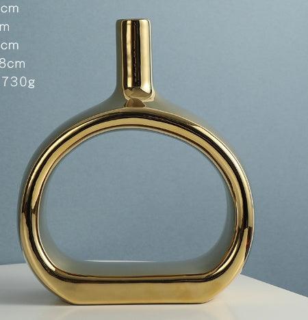Nordic Style Heart Hollow Out Electroplated Ceramic Vase Decoration - Pacisia