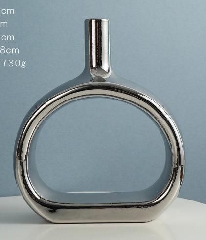 Nordic Style Heart Hollow Out Electroplated Ceramic Vase Decoration - Pacisia