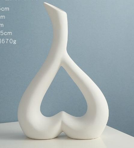 Nordic Style Heart Hollow Out Electroplated Ceramic Vase Decoration - Pacisia