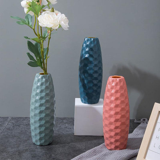 Nordic Style Imitation Ceramic Dry Vase Plastic Vase Decoration - Pacisia