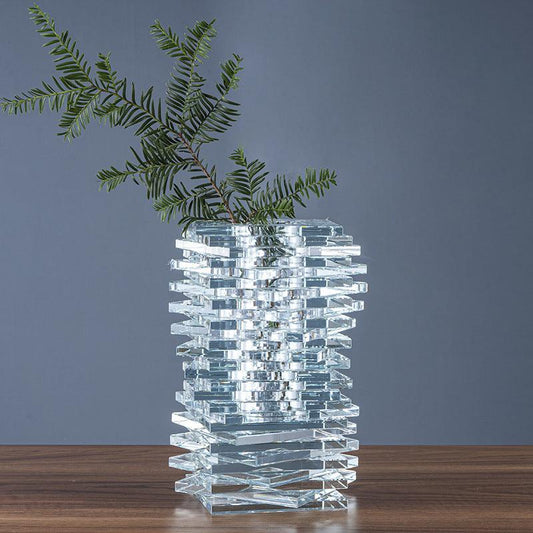 Nordic Style Simple Dislocation Type Building Block Crystal Electroplating Vase - Pacisia