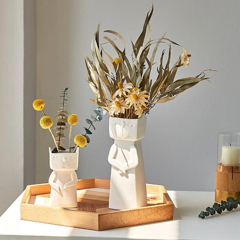 Nordic Style White Ceramic Vase Decoration - Pacisia