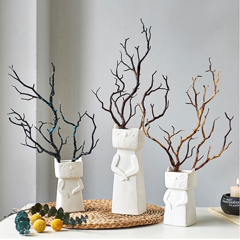 Nordic Style White Ceramic Vase Decoration - Pacisia