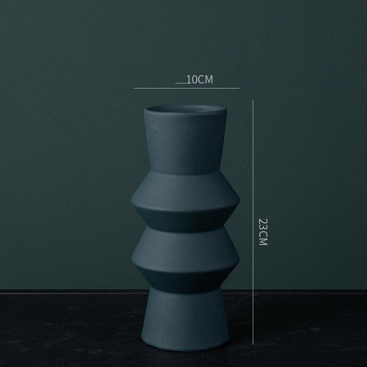 Nordic Vases for Flowers Irregular Shape Gyro Ceramics Vase Minimalist Solid Color Flower Pot Floral Arrangement Home Decoration - Pacisia