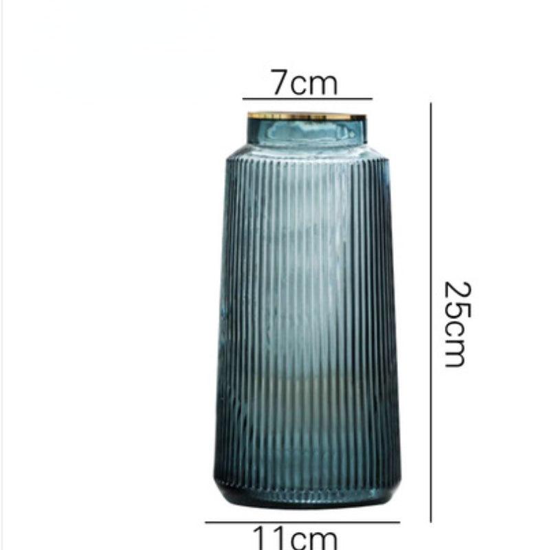 Nordic Vintage Vertical Striped Glass Vase - Pacisia