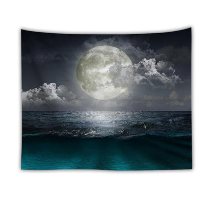 Ocean moon tapestry nature dorm decor wall tapestry - Pacisia