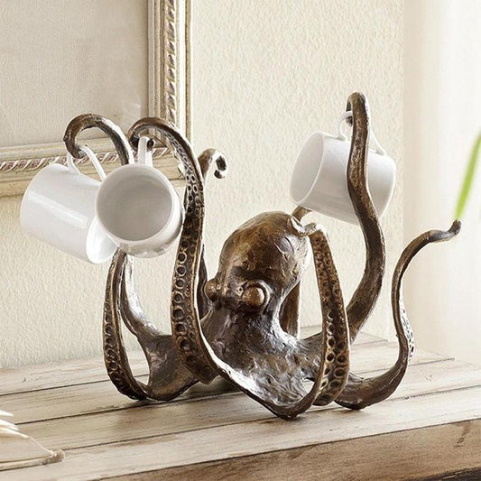 Octopus Tea Cup Holder Large Decorative Resin Octopus Table Topper Statue For Home Office Decoration - Pacisia