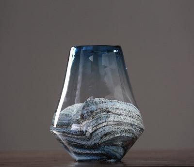 Orange Red Hot Sale Modern Simple Ripple Glass Vase Creative Home Flower Can Be A Hair - Pacisia