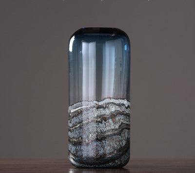 Orange Red Hot Sale Modern Simple Ripple Glass Vase Creative Home Flower Can Be A Hair - Pacisia