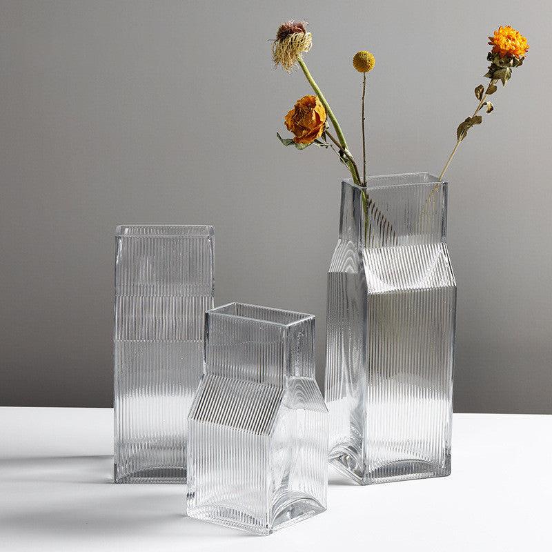 Ornaments Porch Flower Arrangement Transparent Glass Vase Dried Flower Vase Decoration - Pacisia